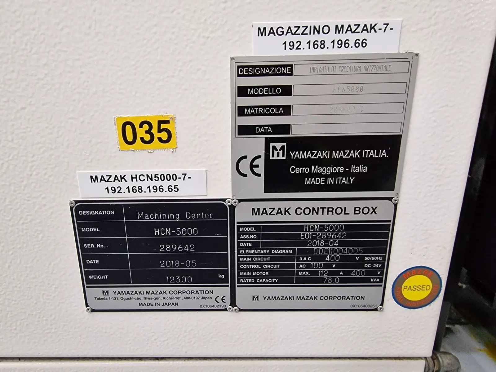 MAZAK HCN-5000 - Horizontal Machining Centre