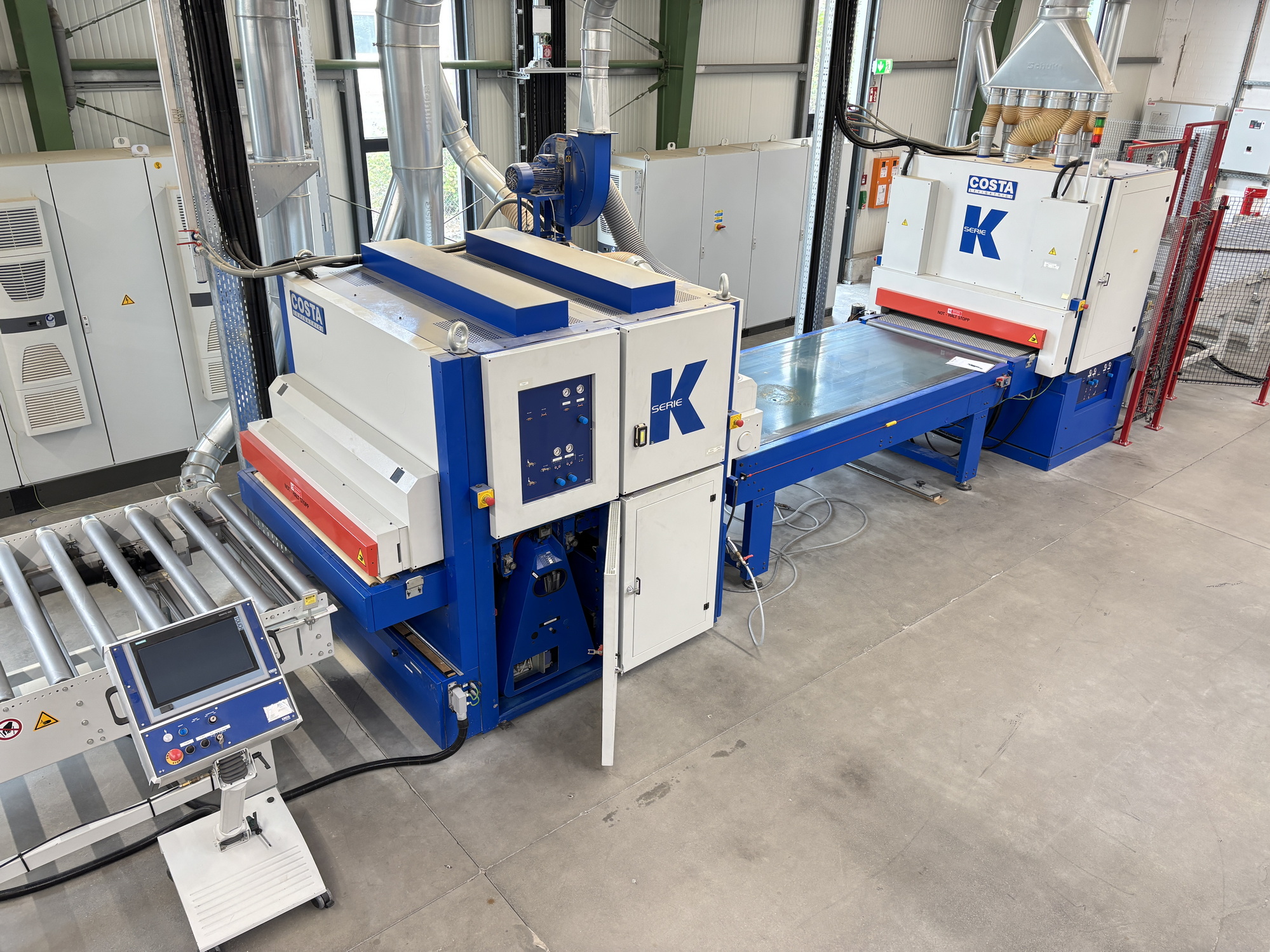 Professional IMA Kraft Costa Homag Laminating Line – as-new, partially refurbished, ready for door production