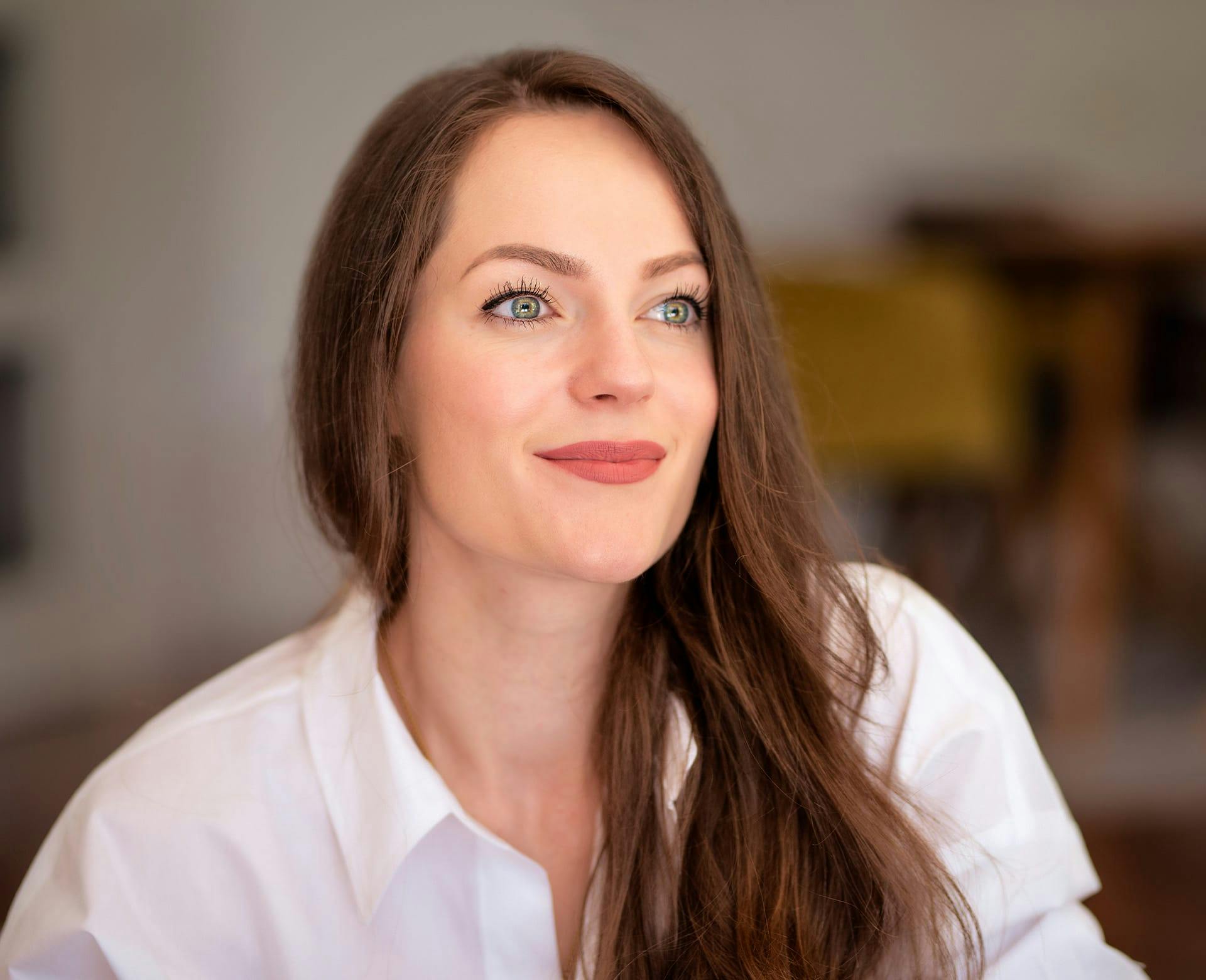 woman in white blouse