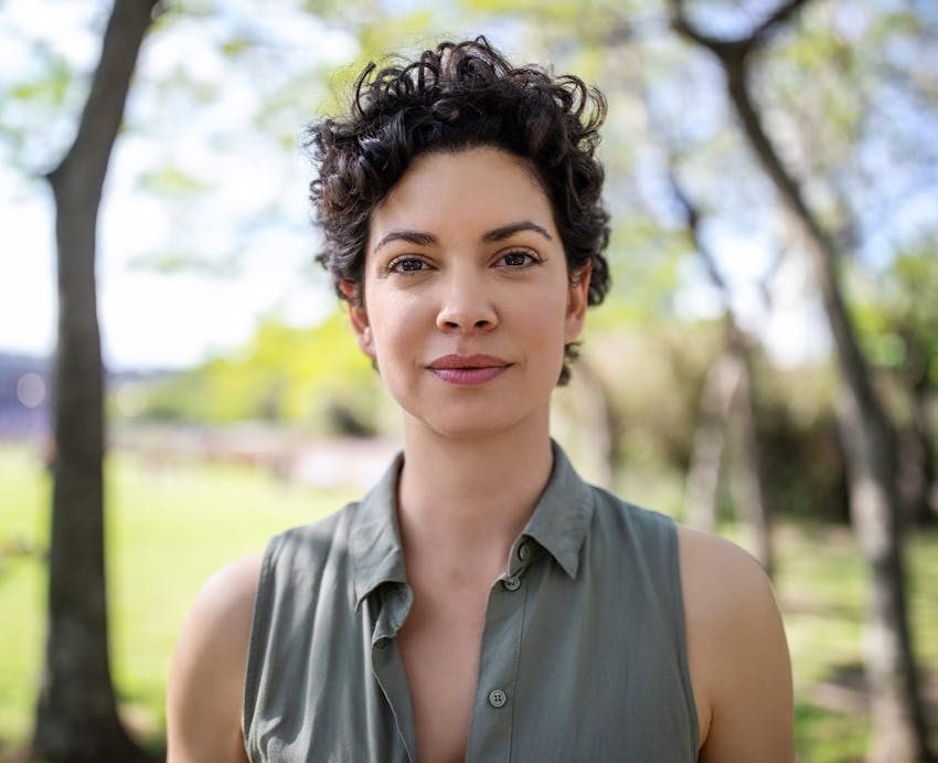 woman standing outside