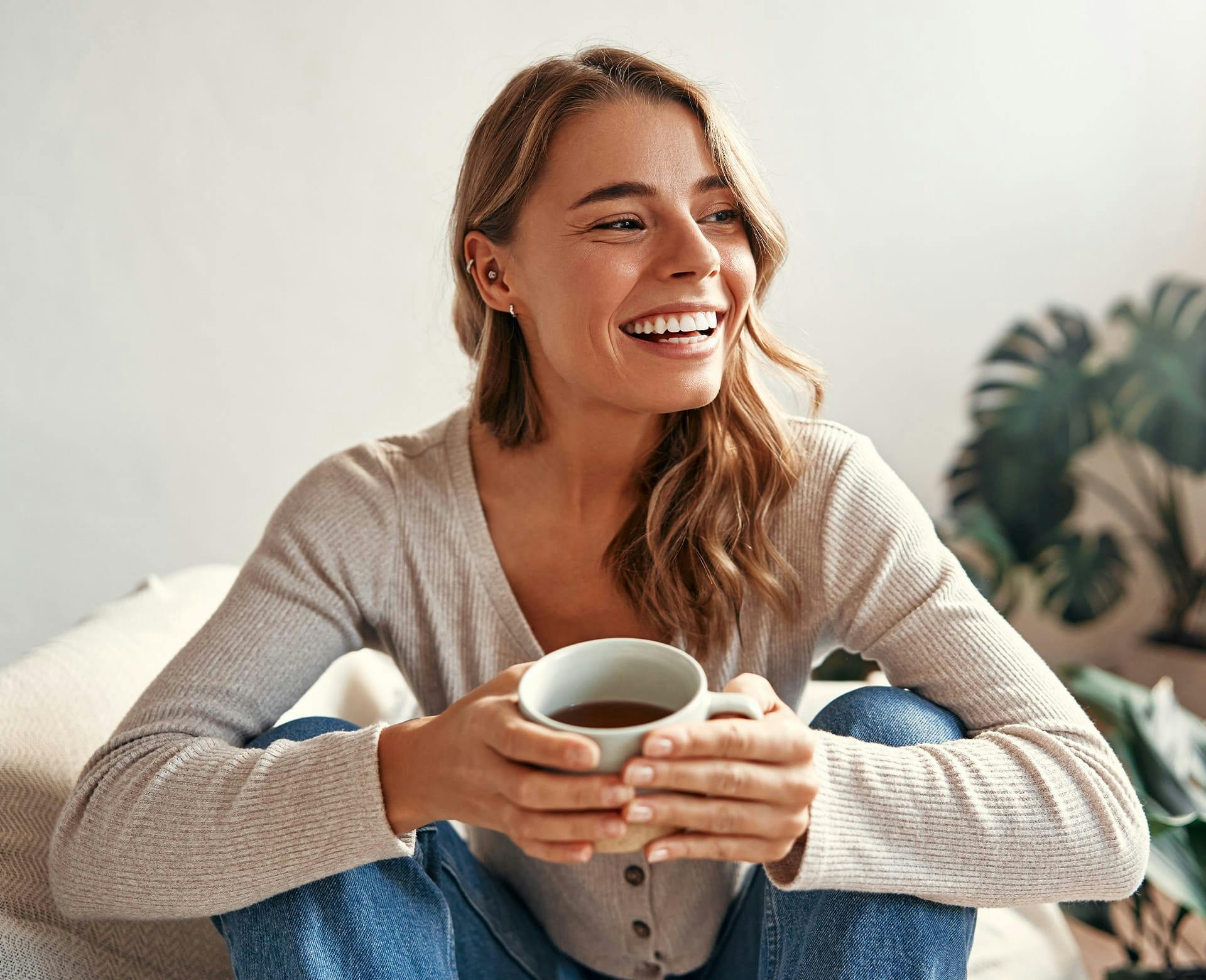 woman enjoying her coffee