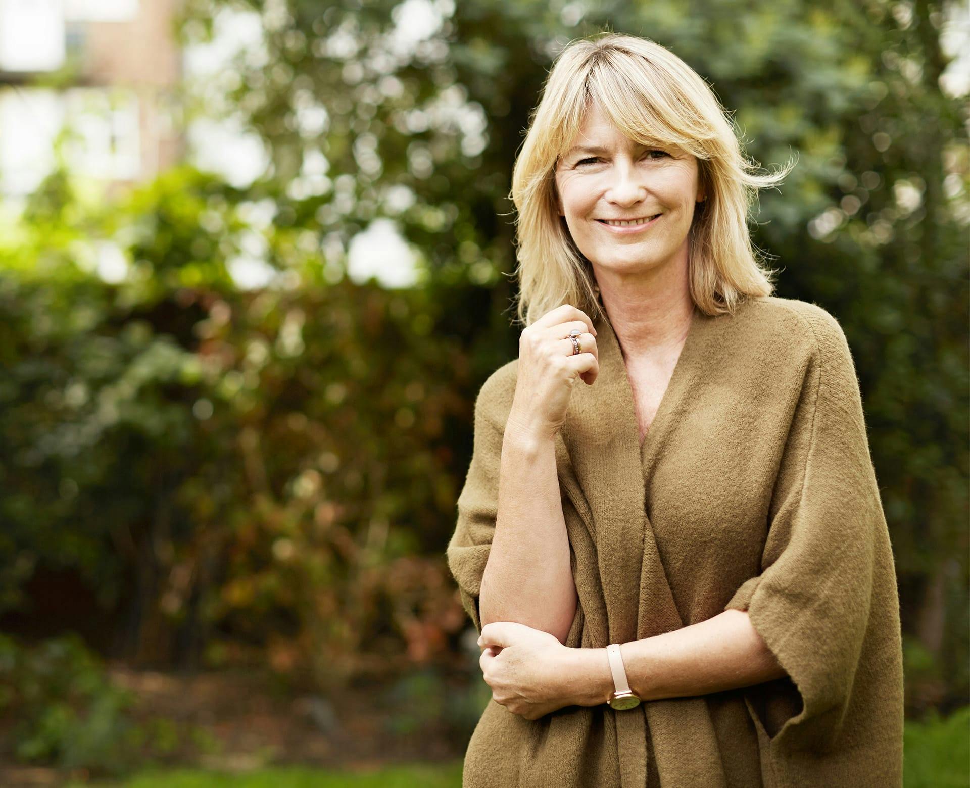 woman in wool wrap