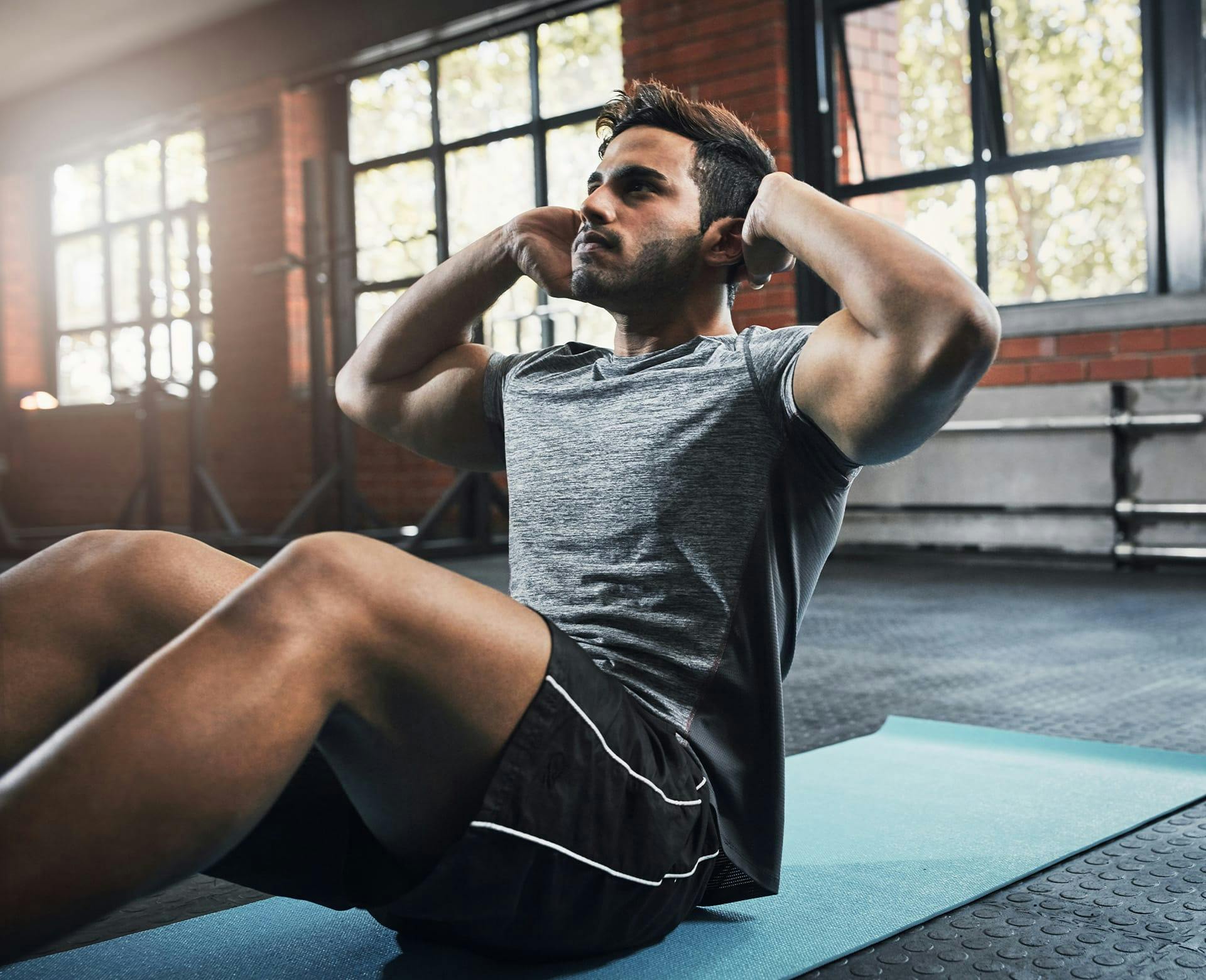 man doing situps