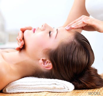 woman getting a facial procedure