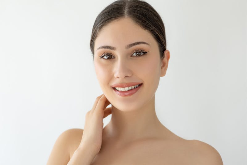 woman with her hair slicked back