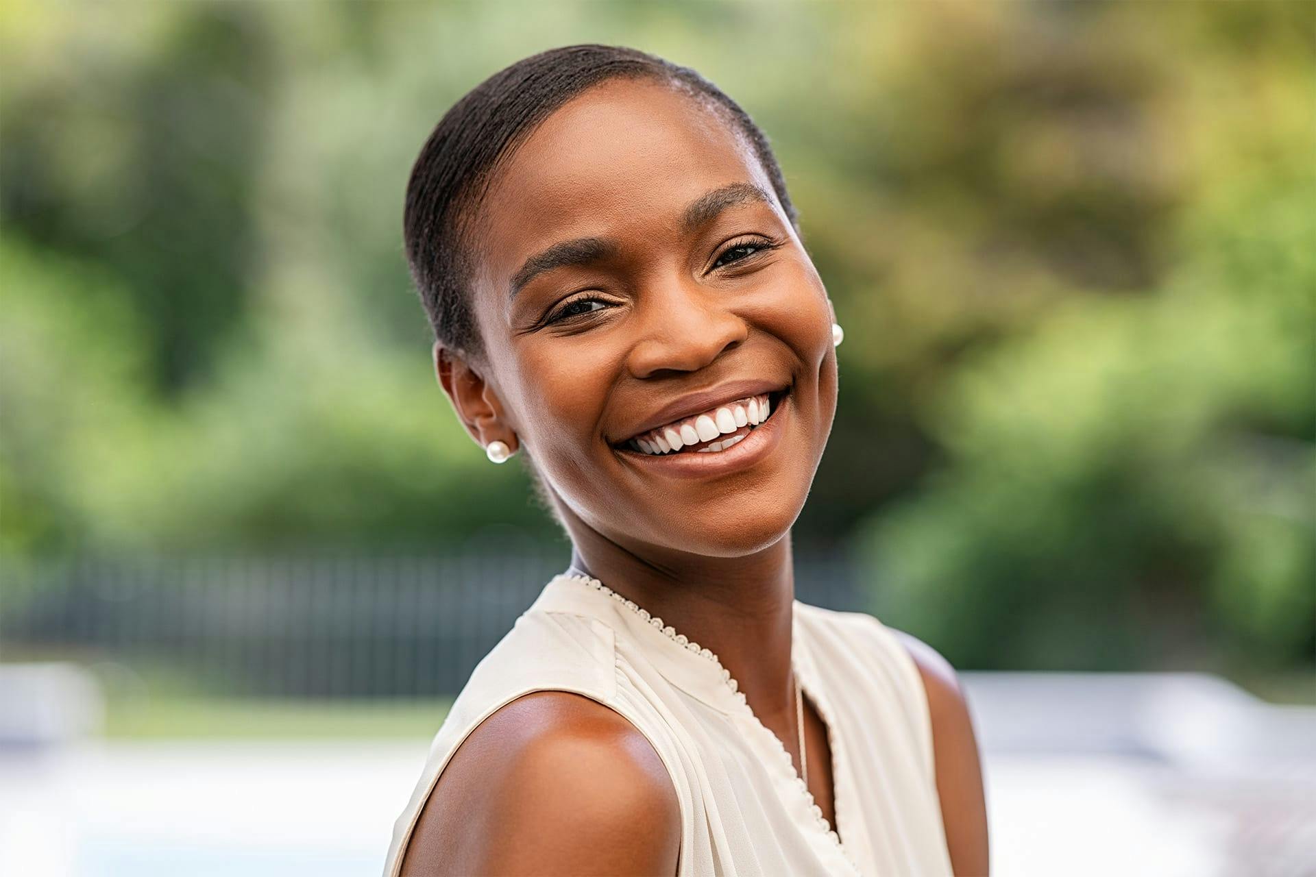 woman smiling