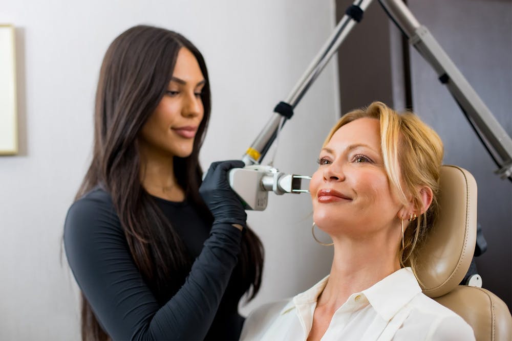 woman getting a non-surgical face procedure
