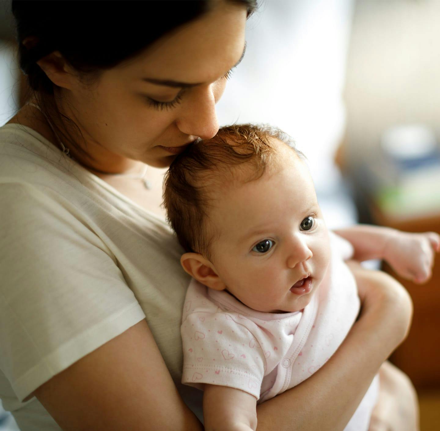 Woman holding baby