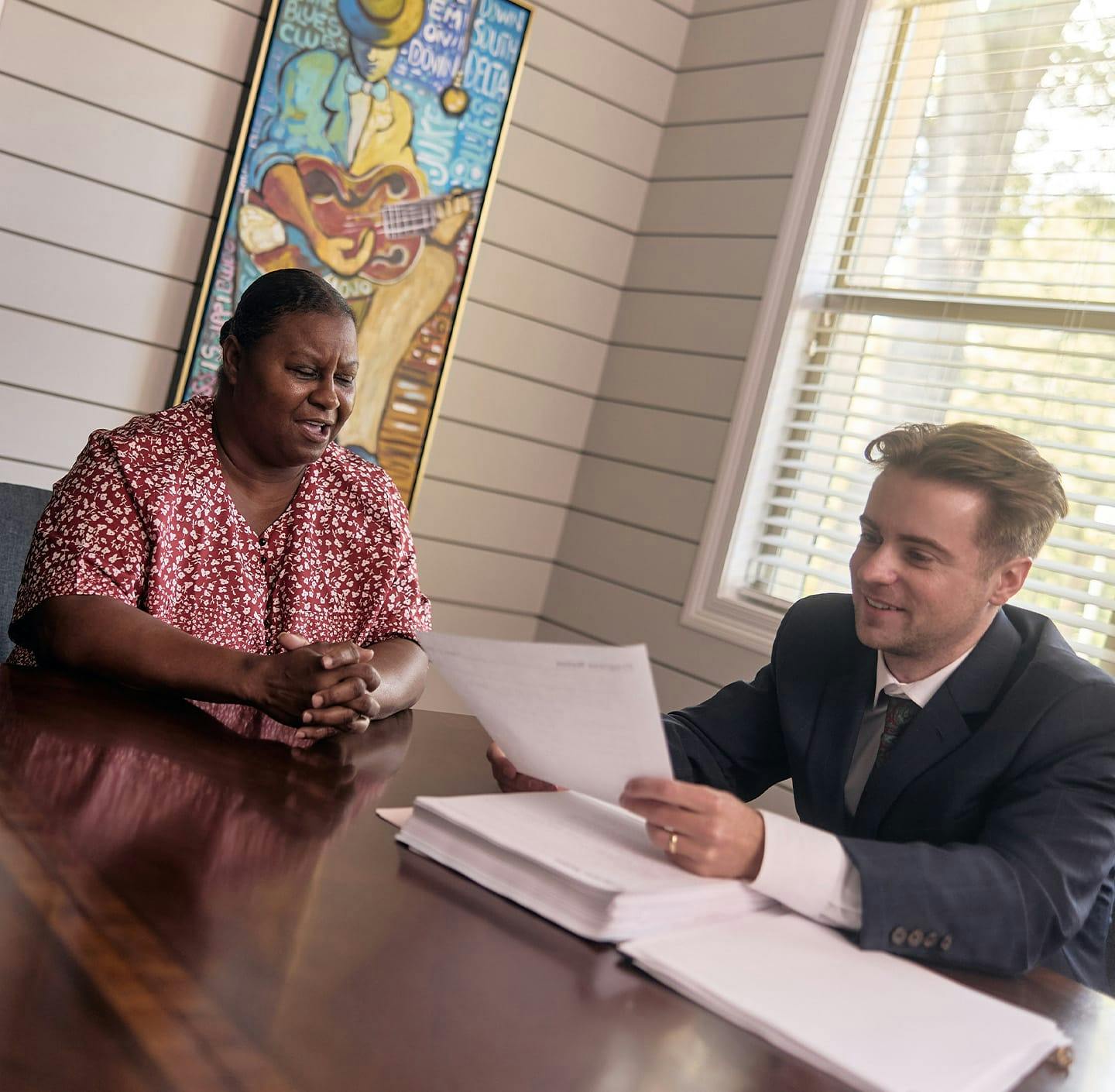 Caleb working with client