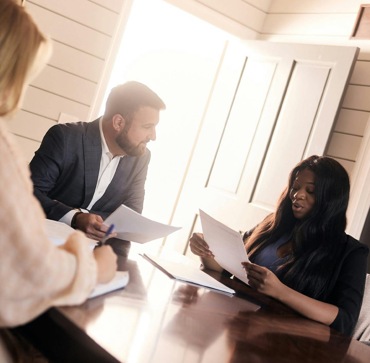 Mike working with client