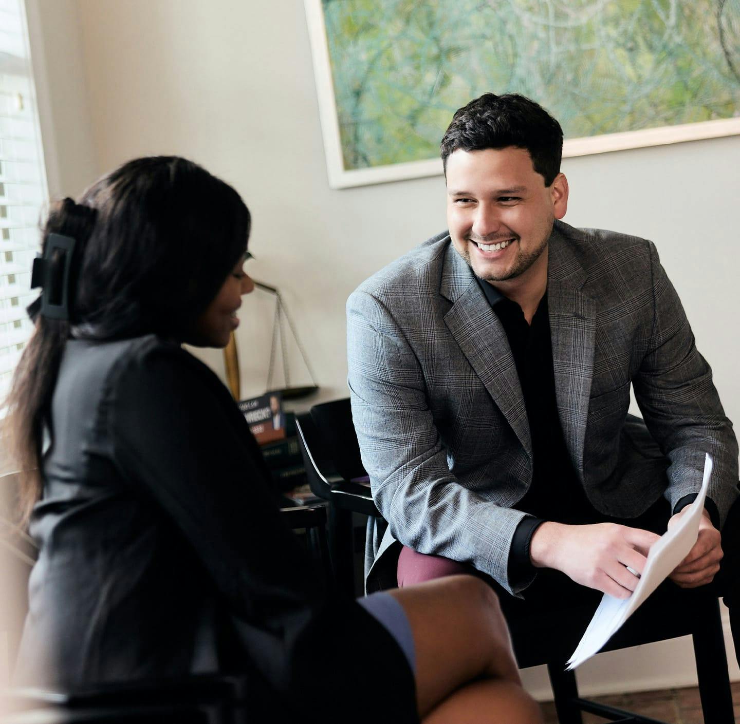 Charles working with client