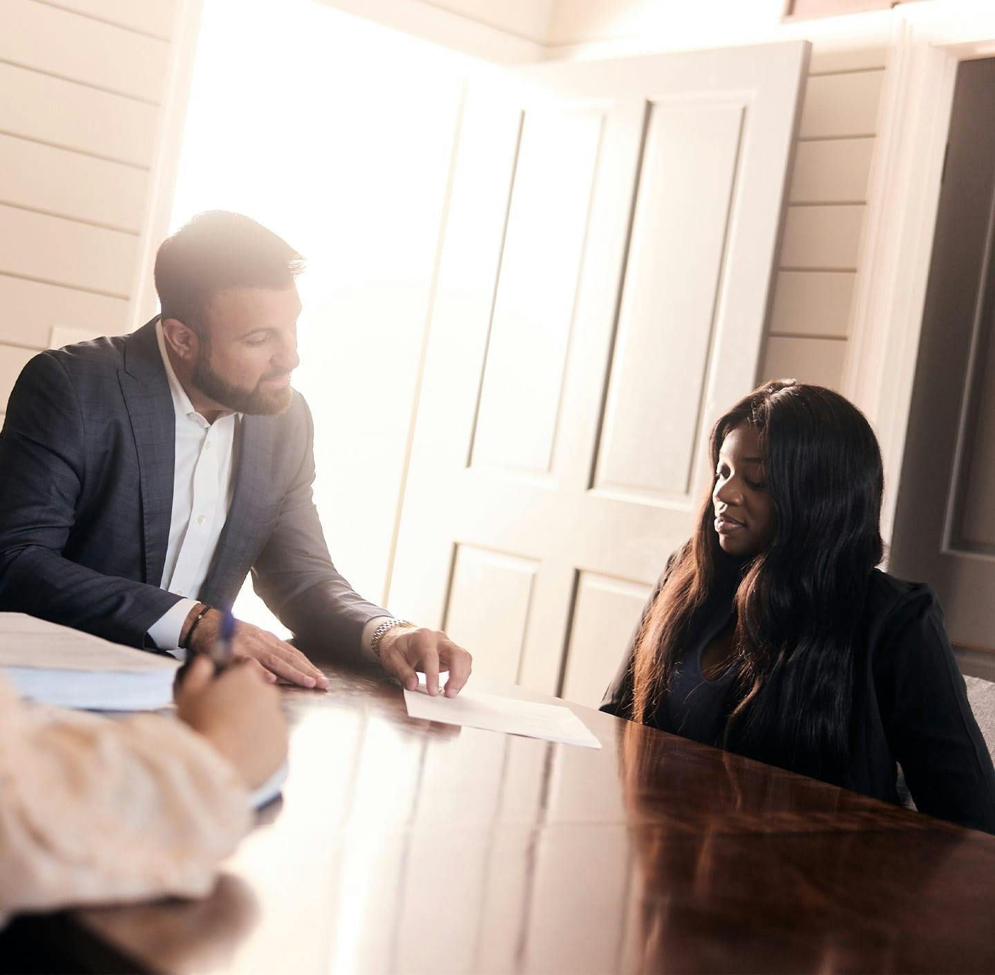 Mike working with client