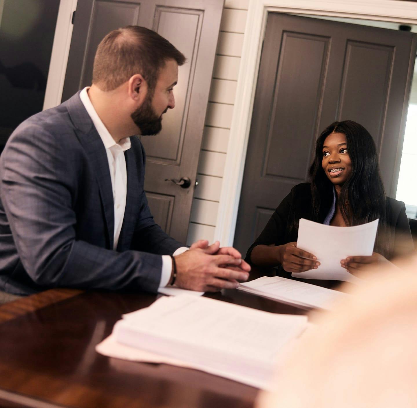 Mike working with client