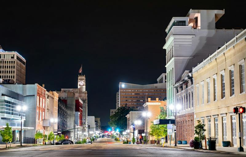 Jackson, MS, at night