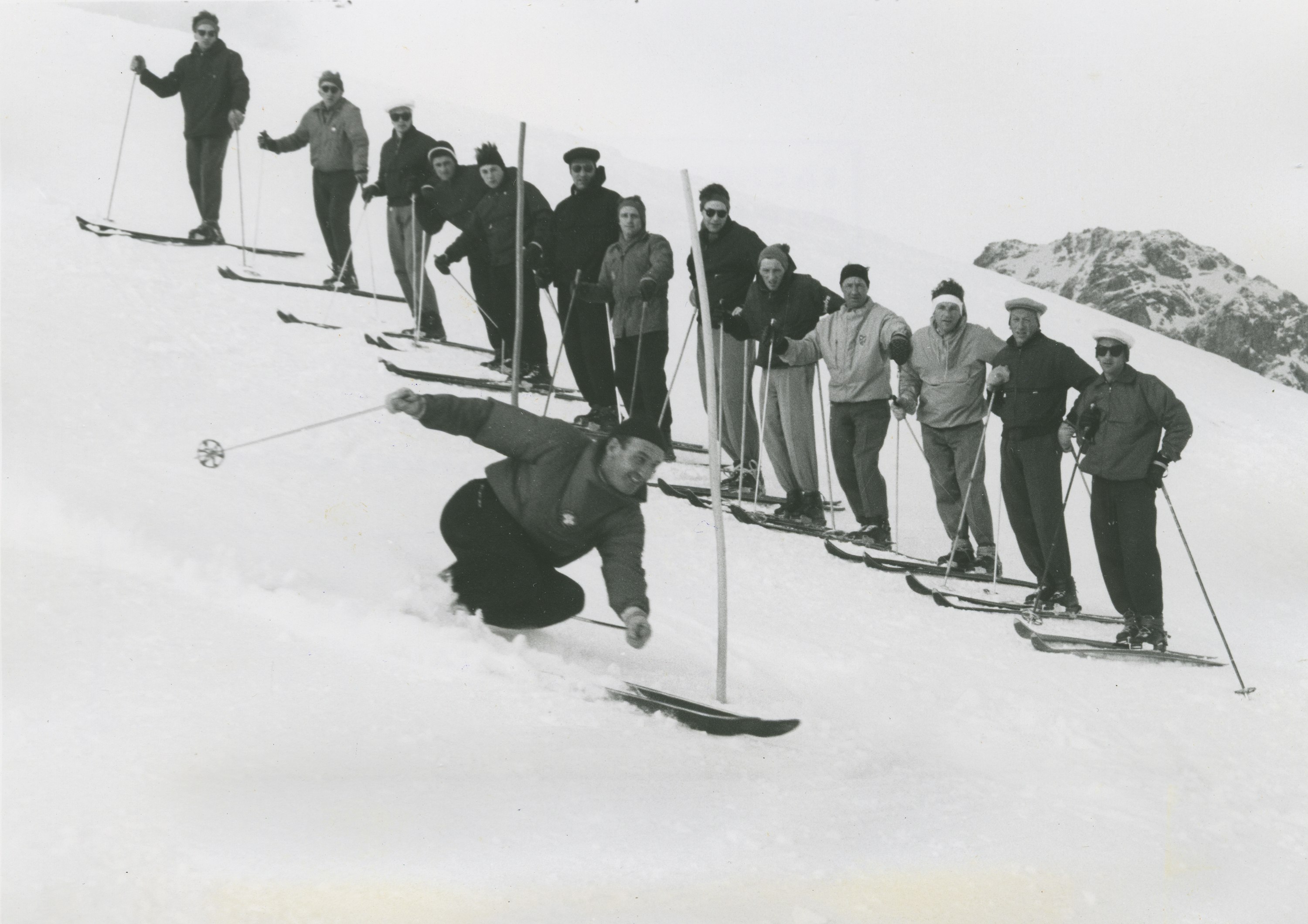 Historisches Bild Herren Ski Alpin Skischule St. Moritz