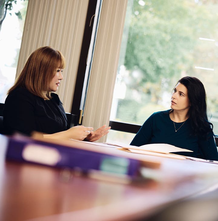 attorney speaking to client