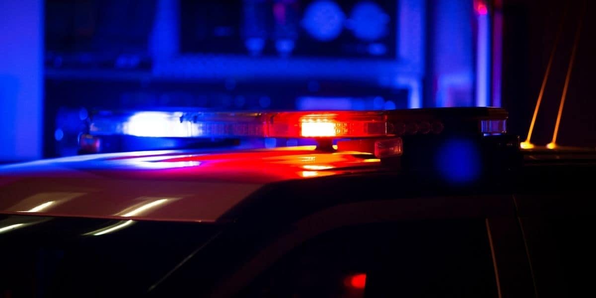 police car with lights on