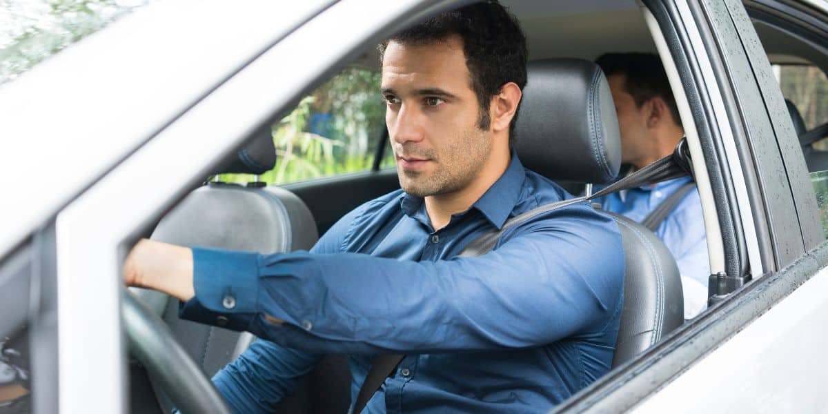 ridesharing driver with passenger