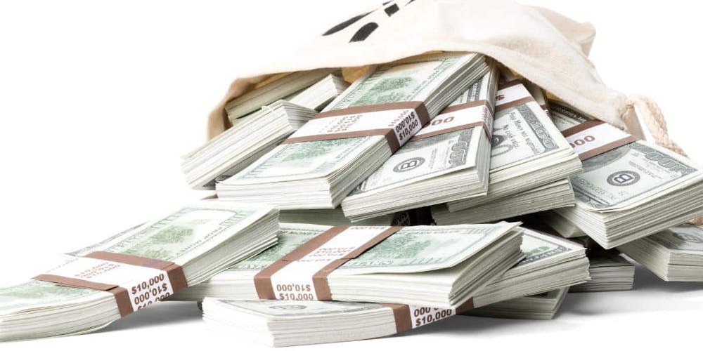 bag with cash for injury settlement