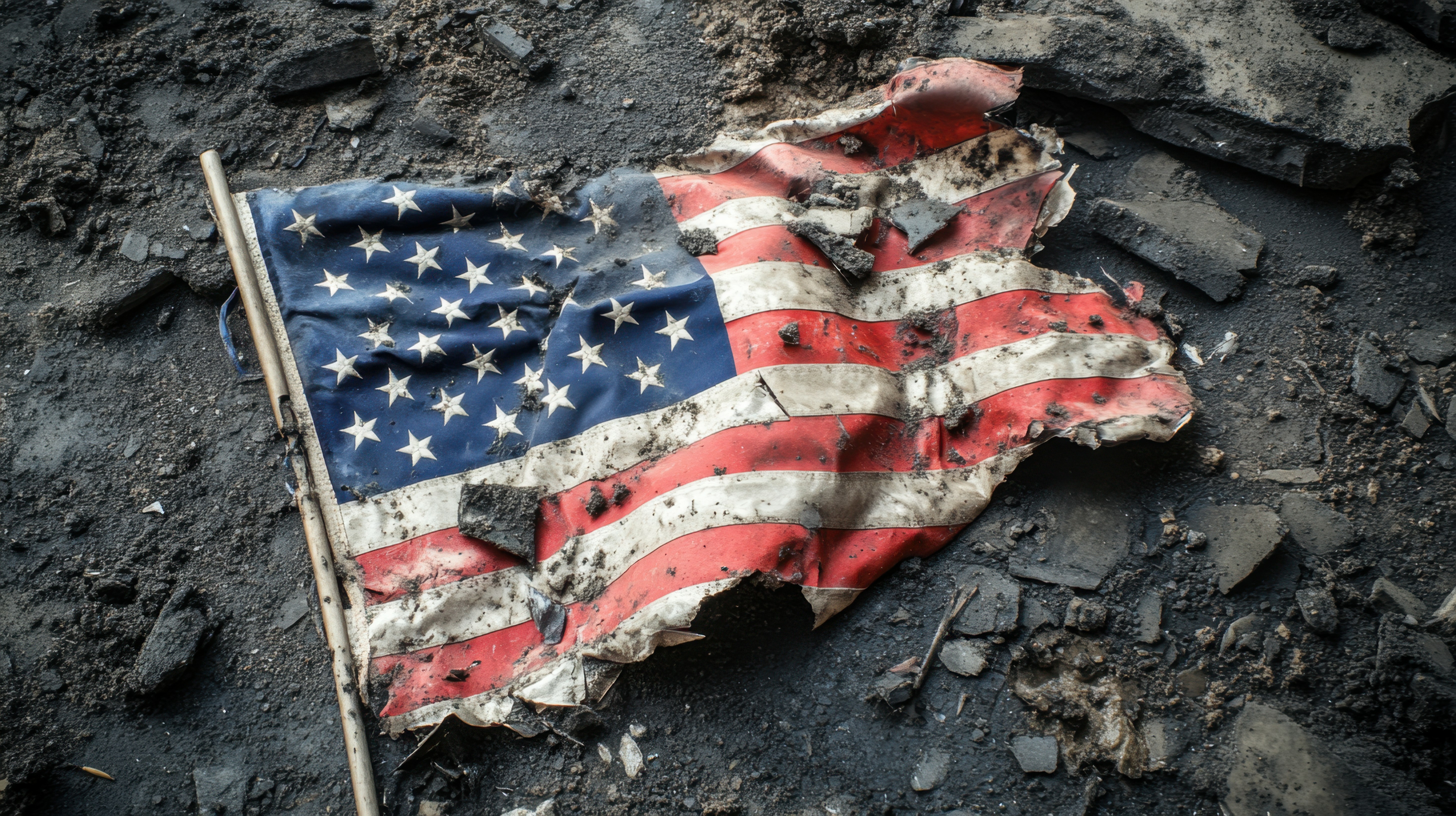 Amerikanische Flage auf dem Boden