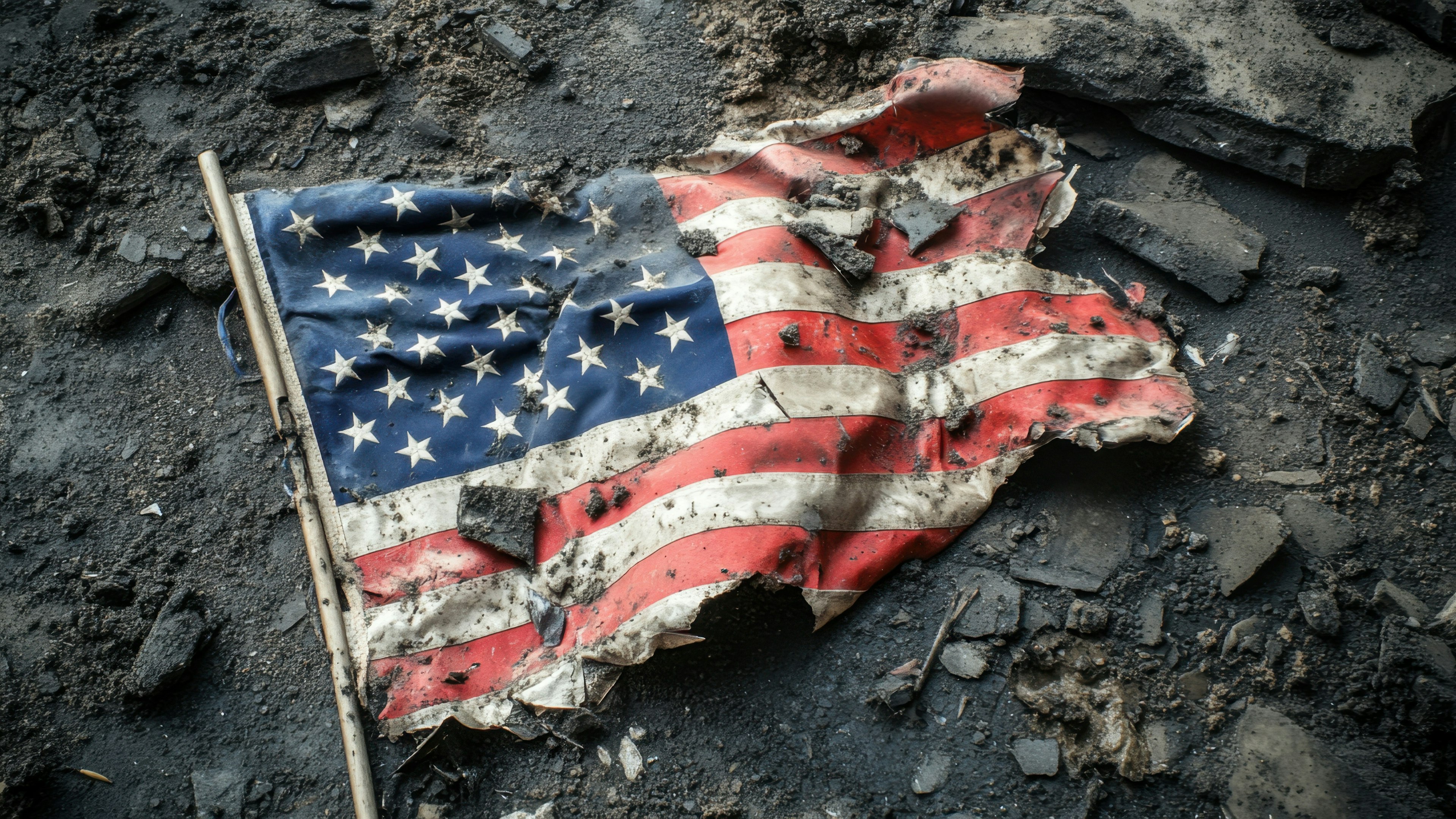 Amerikanische Flage auf dem Boden Amerikanische Flage auf dem Boden