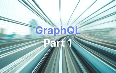 Unscharfes Bild von Bahngleisen mit dem in der Mitte eingeblendeten Text „GraphQL Teil 1“.