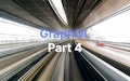 Unscharfe Tunnelansicht mit Bewegungslinien, mit dem Text „GraphQL Teil 4“ in der Mitte.