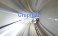 Stilisiertes Bild eines Hochgeschwindigkeitstunnels mit der Aufschrift „GraphQL Teil 5“ in blau-weißer Schrift.