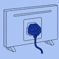 Illustration eines Fernsehers mit einem Stecker hintendran der aussieht wie ein Gehirn Illustration eines Fernsehers mit einem Stecker hintendran der aussieht wie ein Gehirn