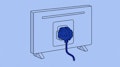 Illustration eines Fernsehers mit einem Stecker hintendran der aussieht wie ein Gehirn
