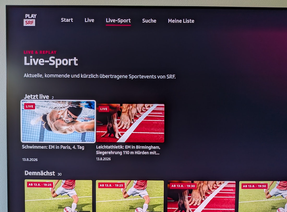 AI generierte Play SRF App auf Samsung TV