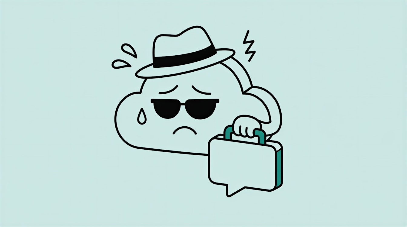 Eine illustratorische Darstellung eines Cloud Agents. Dargestellt als Wolke mit Sonnenbrille und Aktenkoffer