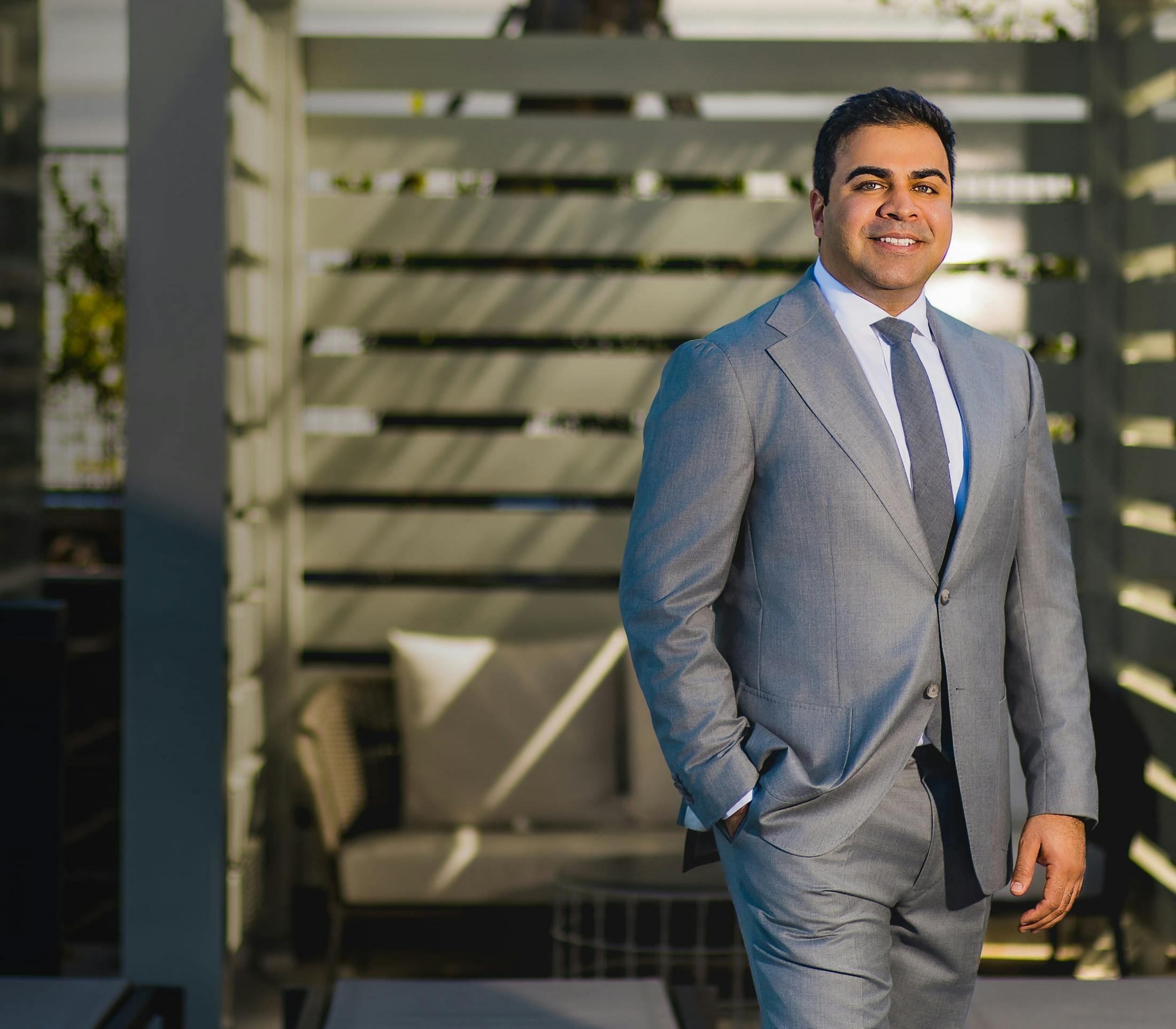 Dr. Chopra in a suit