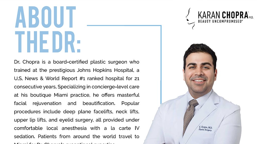 Dr. Chopra Advertisement for Vogue & Vanity Fair