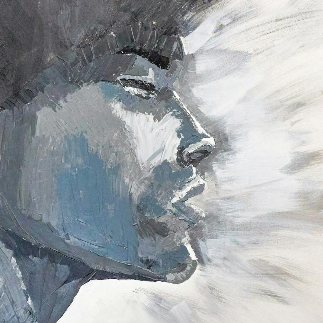 side profile of human face in a painting