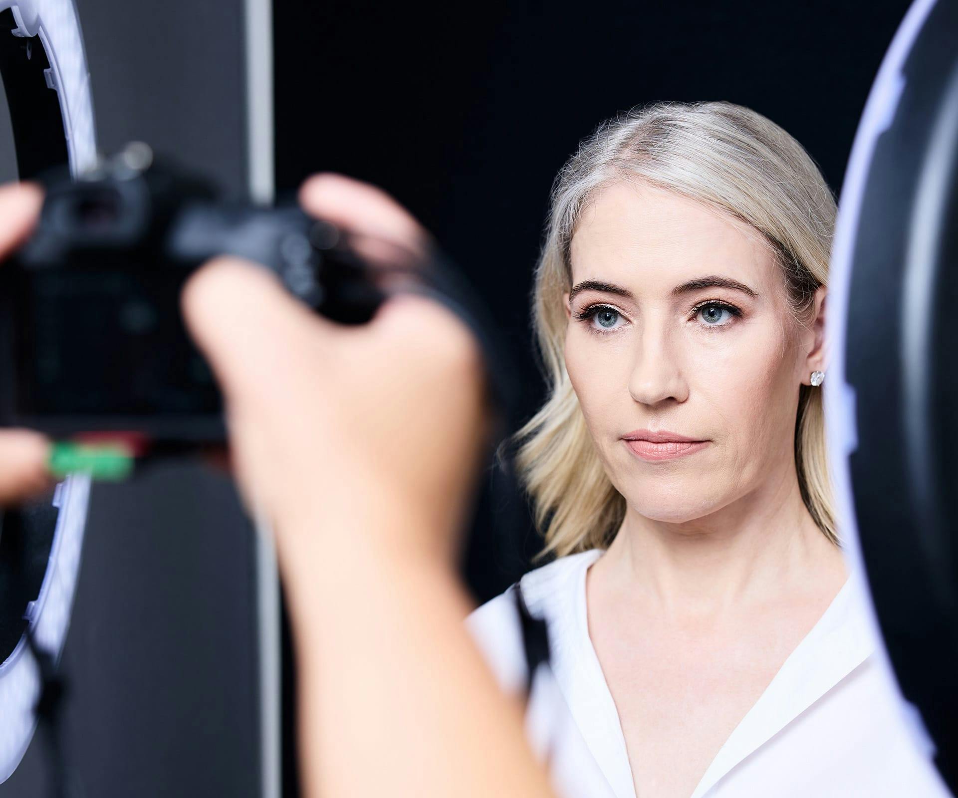 patient standing in front of a camera