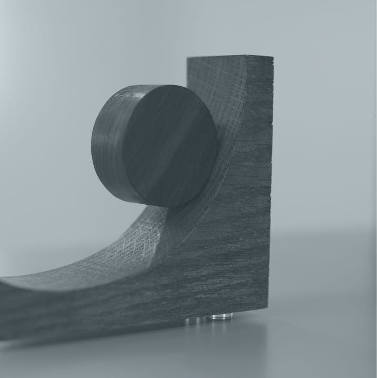 greyscale of wooden ramp with a circle on it