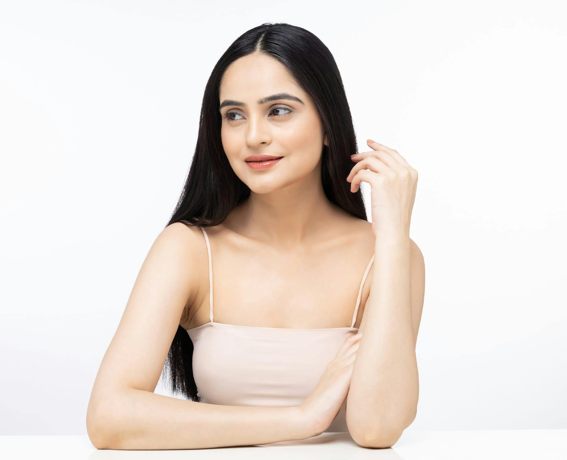 Woman with long black hair