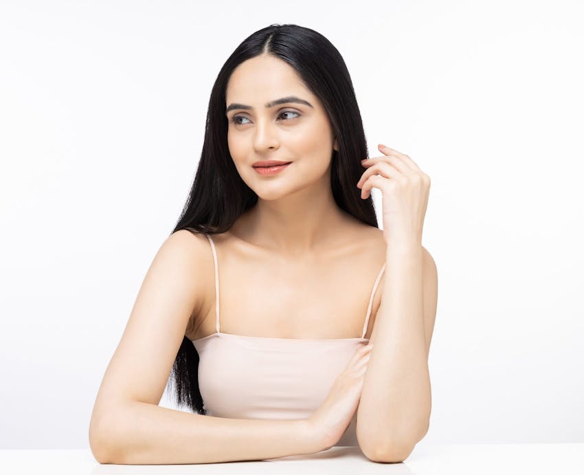 Woman with long black hair