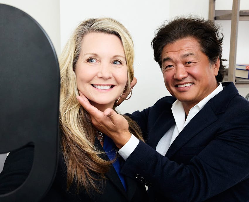 Dr. Ahn with a female patient