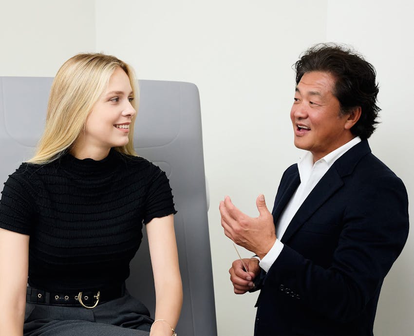 Dr. Ahn and a female patient