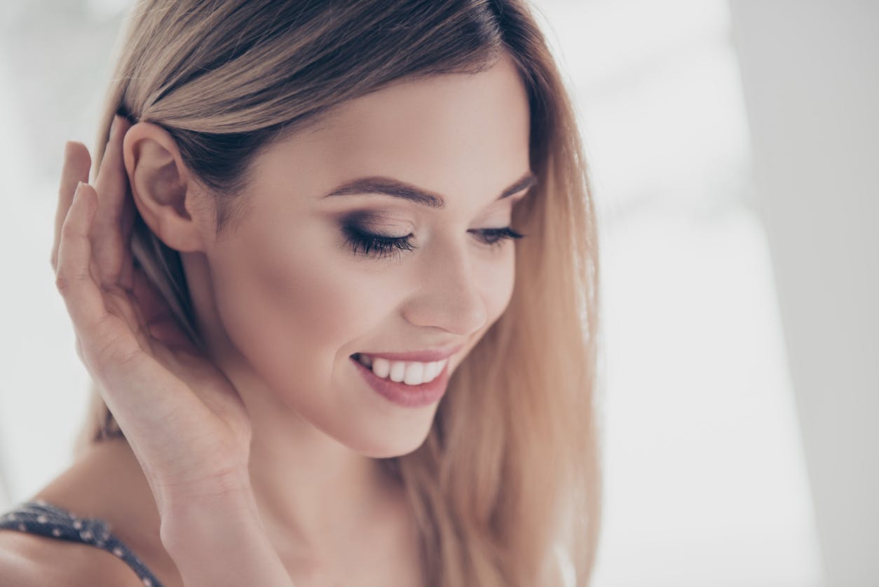 woman who received ear surgery