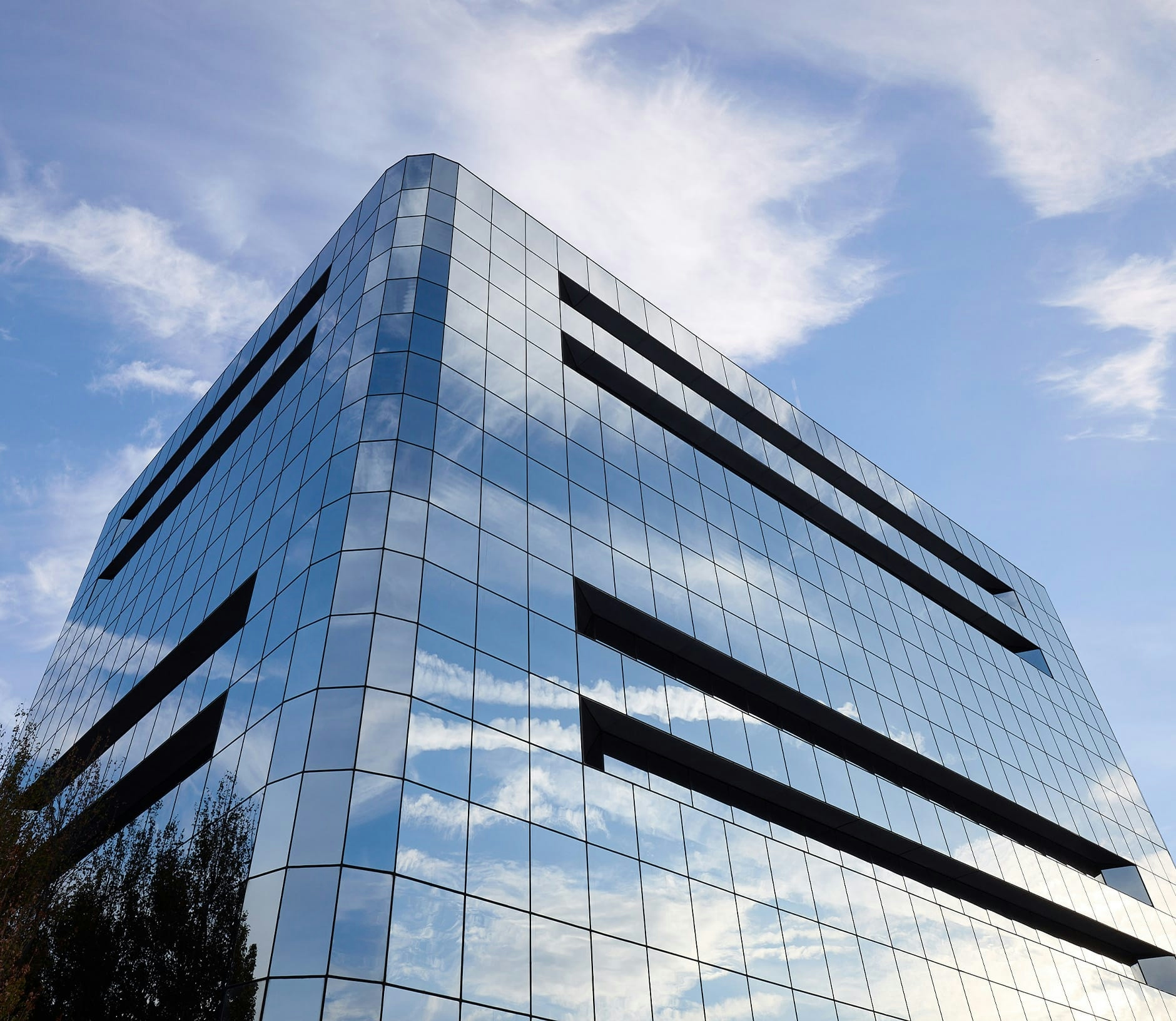 tall building made of glass