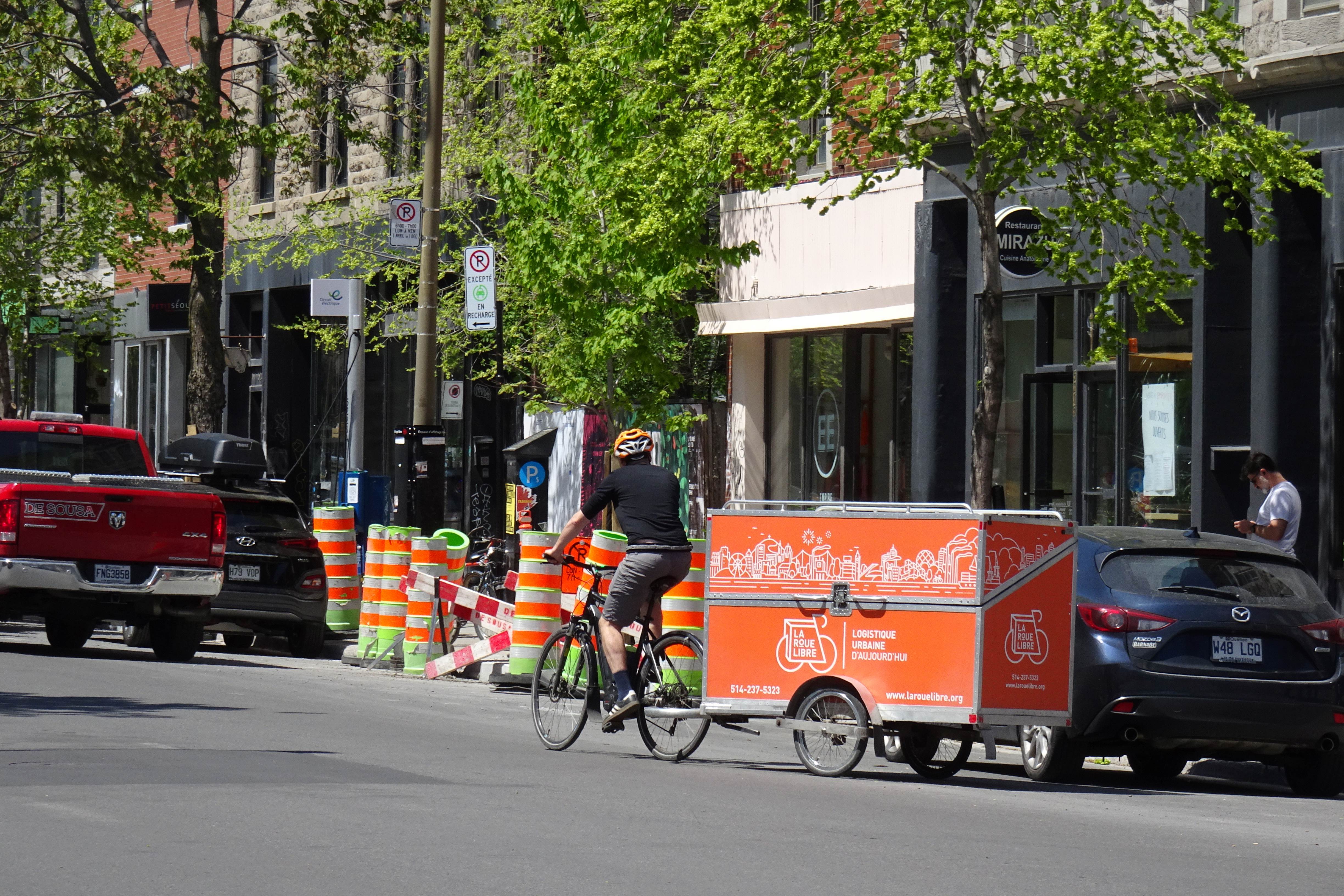 Vélo et remorque de cyclologistique