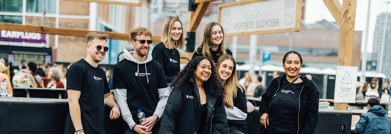 A picture of sustainability volunteers at DGTL Amsterdam