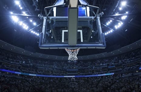Backside of a basketball hoop
