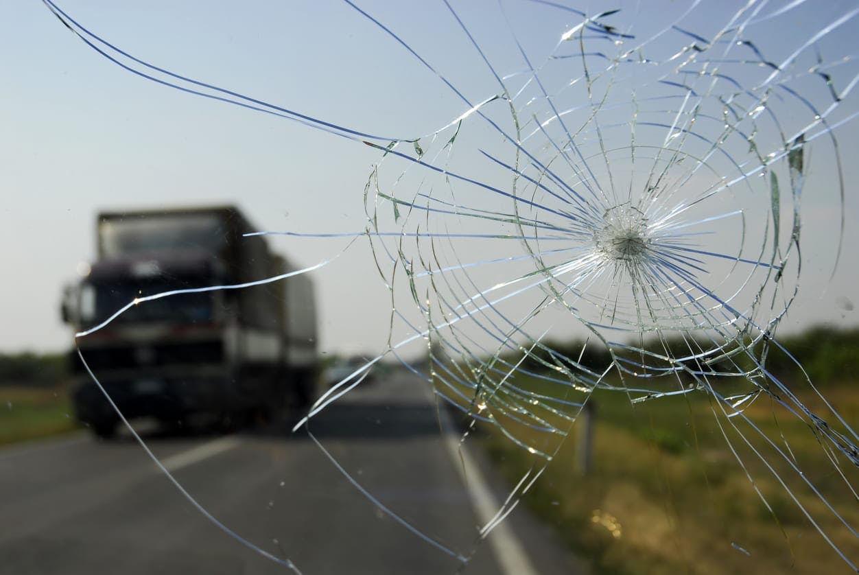 broken windshield