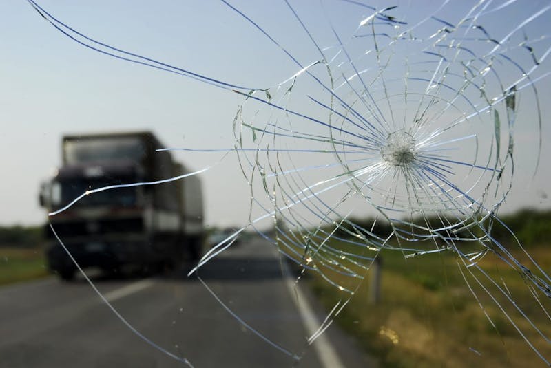 broken windshield