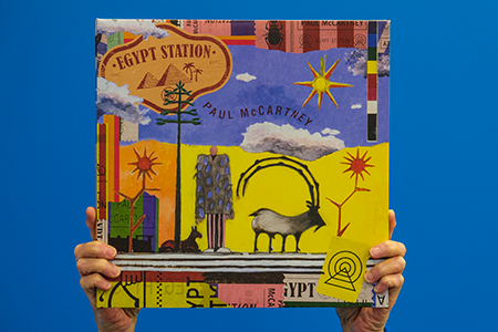 Hands holding Paul McCartney - Egypt Station vinyl record