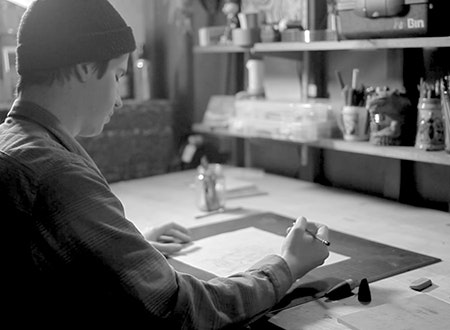 Dan Curran in his art studio